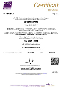ISO 9001 AFAQ Certification Sobem-Scame